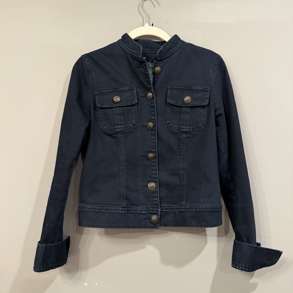 Lauren Ralph Lauren  Blue Denim Jacket Polo Military Medieval VTG Officer XS